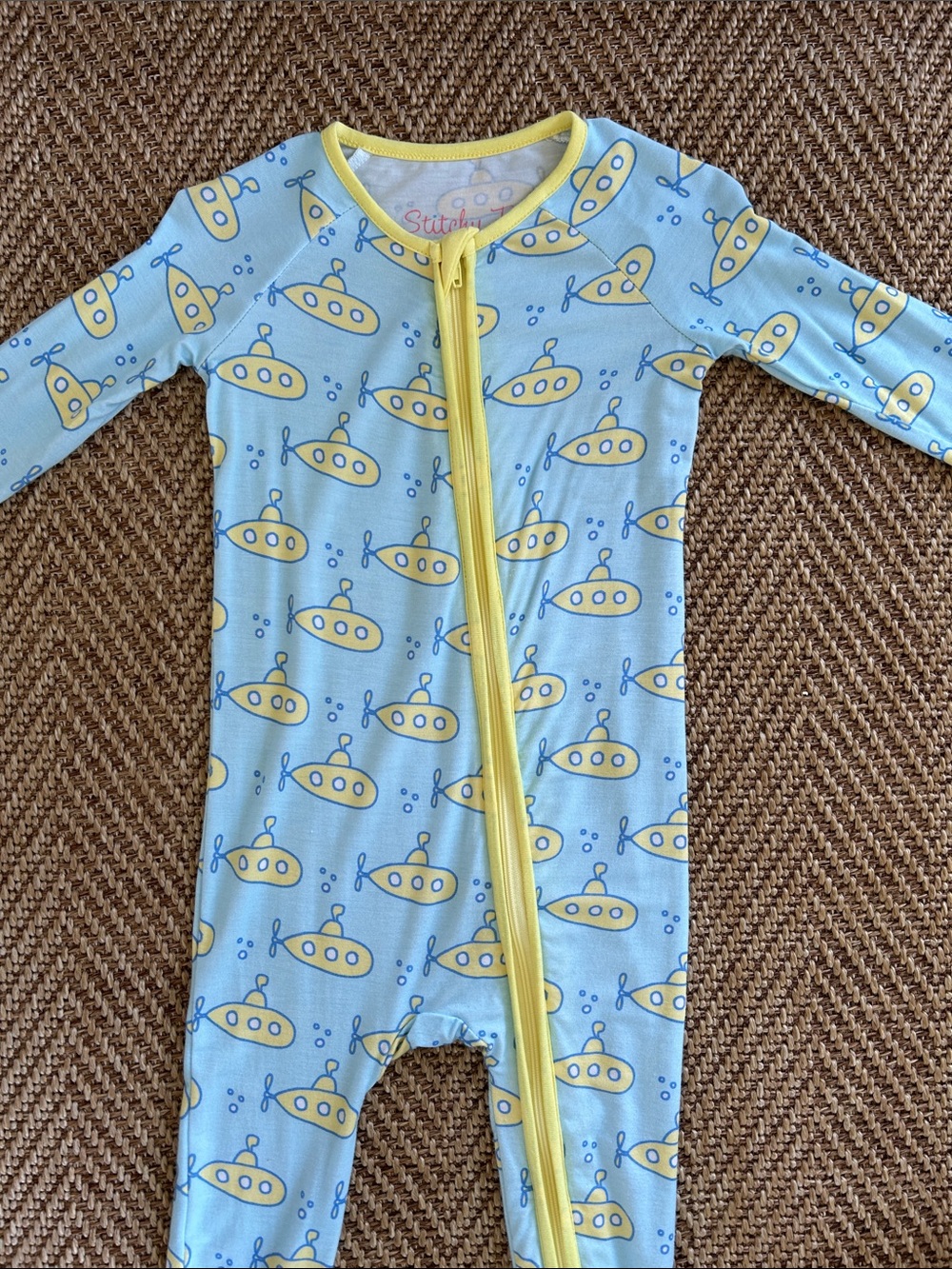 Stitchy Fish Submarine Bamboo Pajamas (Size 18-24m)